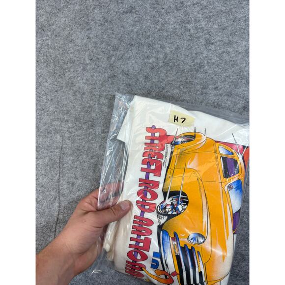 VINTAGE 1997 Street Rod Nationals Shirt Mens XL White Oklahoma City Car Show Tee - Picture 8 of 8